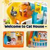 Non-Toxic 521Pcs Cute Cat Home Building Blocks Slide Cherry Tree Building Model Bricks Set With Figures Kids Educational Toys Holiday Gift