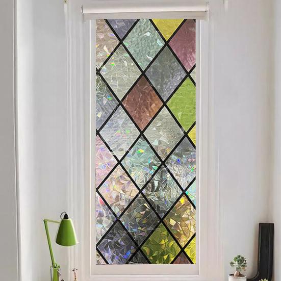 Folia Prywatnościowa na Okno 3D Dekoracyjna Matowa Statyczna Adhezja Usuwalna Wielokrotnego Użytku Dom Biuro Łazienka Blokująca Promieniowanie UV Naklejka na Szkło Pokrycie