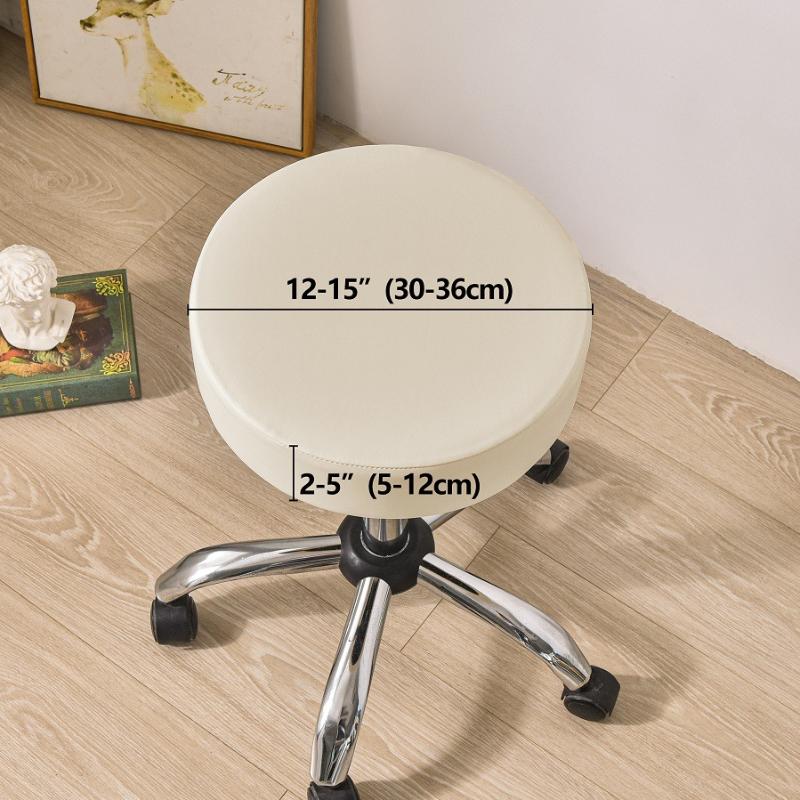 Waterproof PU Leather Seat Cover Dustproof Round Universal Chair Cover Barber Bar Stool Home Restaurant Furniture Protector