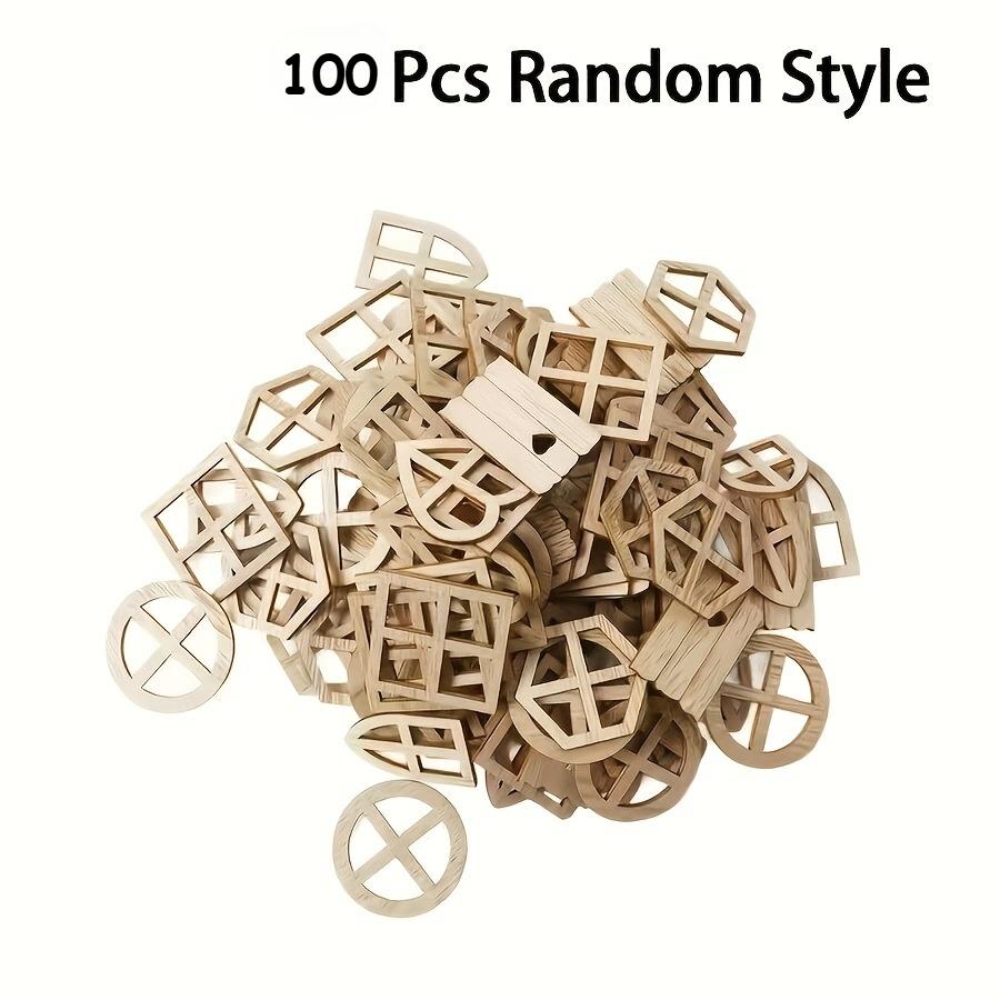 100pcs Vintage Wooden Window Mix | Painting Home Decor for Birthday, Wedding, Easter, Mini Garden, Country House Decorations