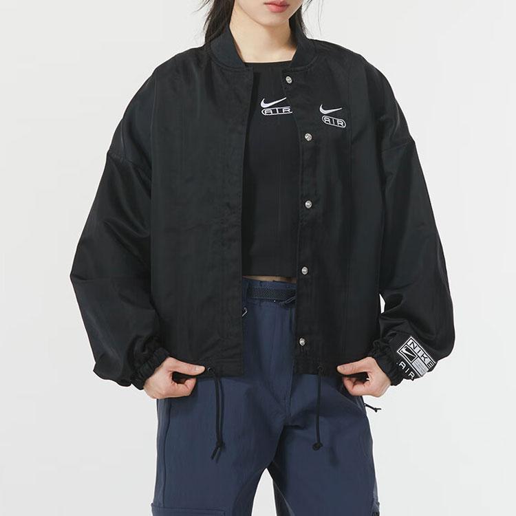 Nike Logo Letter Print Training Windbreaker Jacket Women Jackets Black FN1909-010