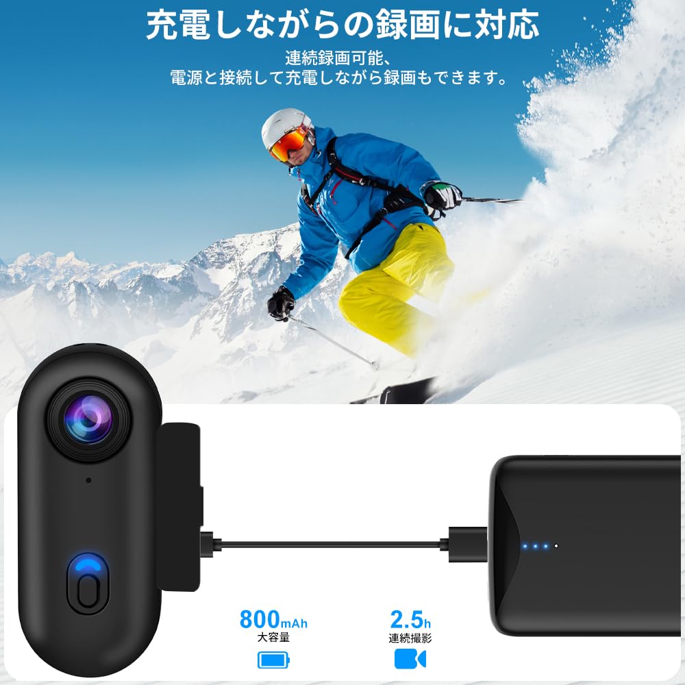 OBEST Compact Action Cycling Smartphone Wearable 30m Design for Waterproof Case Japanese Instruction SD Card Not Included Camera, 4K, 120-Degree