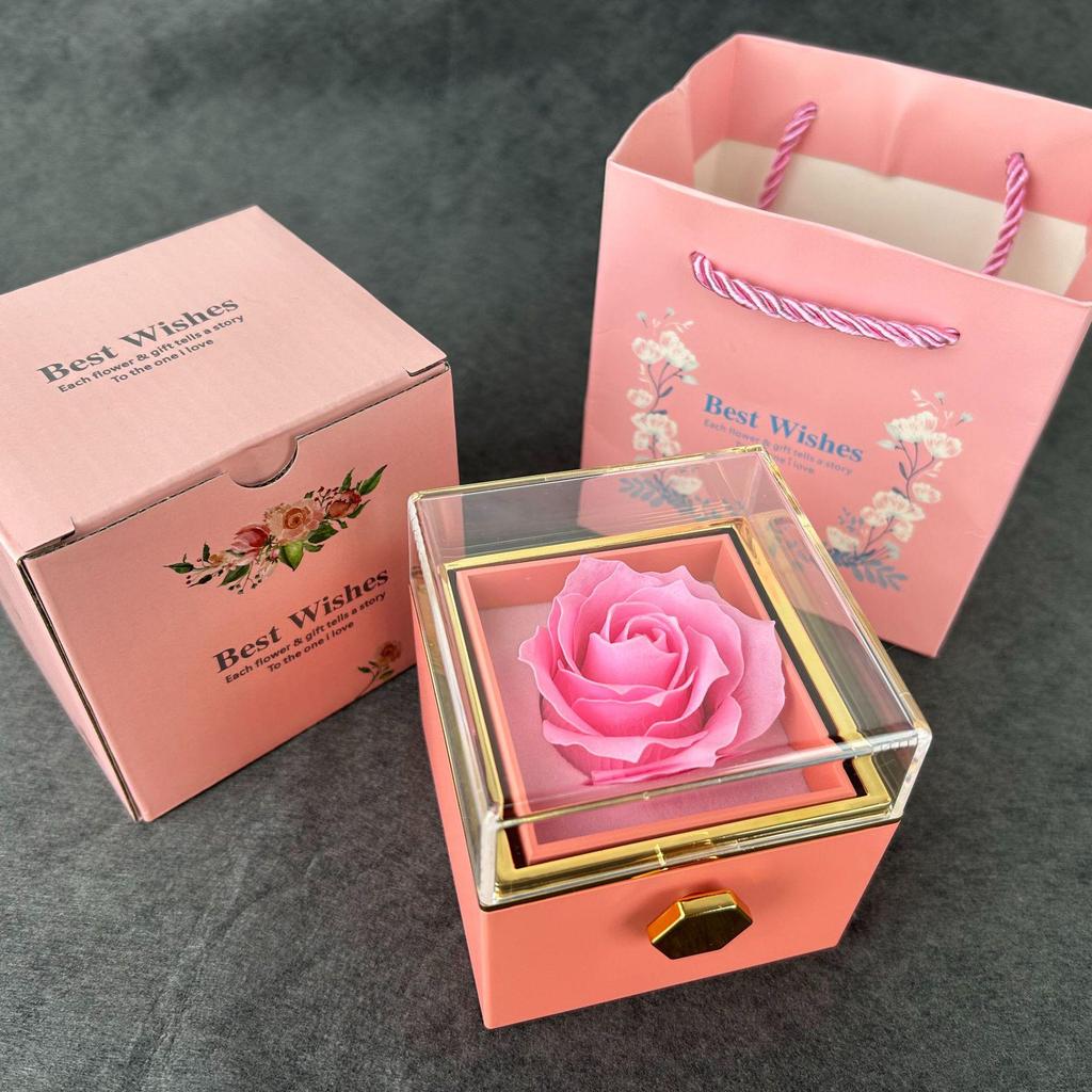 Valentine's Day Rotating Soap Flower & Jewelry Gift Box