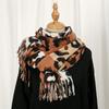 Leopard Printed Cashmere Shawl Scarf For Womman Warm Tassel Shawls Fashion Long Wraps Thicken Pashmina Scarves Female Wraps