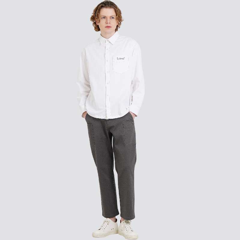 CUSTOMUS Men'S Out-Pocket Straight Fit Cotton Spandex Waist E-Band Pants Cxs25Fwpt916 Gry