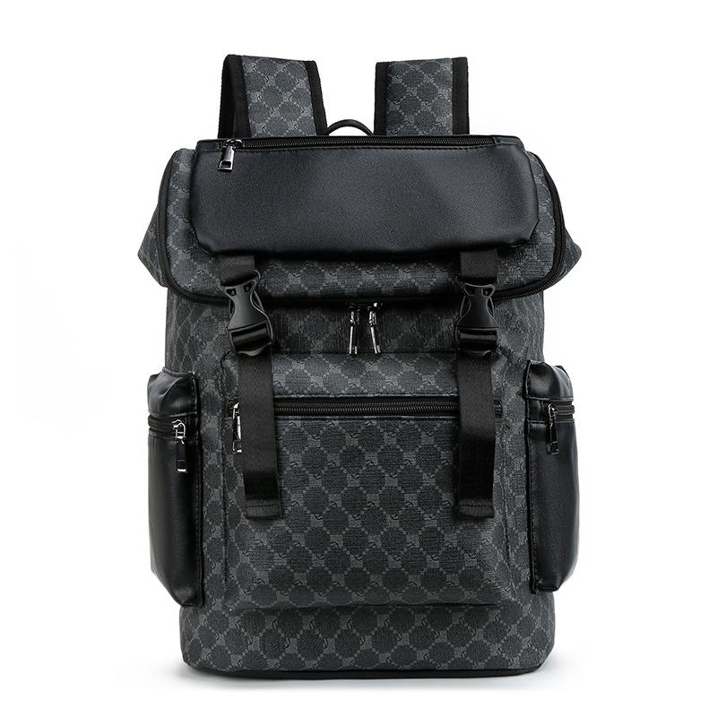 2025 new pattern plaid backpack Korean version men's bag large capacity backpack travel computer bag leisure bag