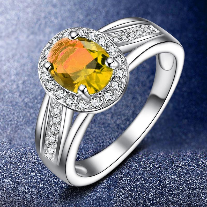 Blue Zircon Open Index Finger Ring: Simple European & American Style for Women