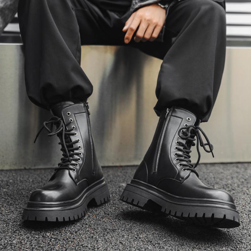 Tall Martin boots men's British style high-top tooling locomotive boots men's heightening winter leather boots 2840-J