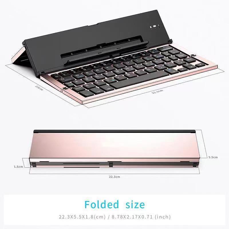 Foldable Aluminum Bluetooth Keyboard & Mouse for iOS, Android, Windows Devices