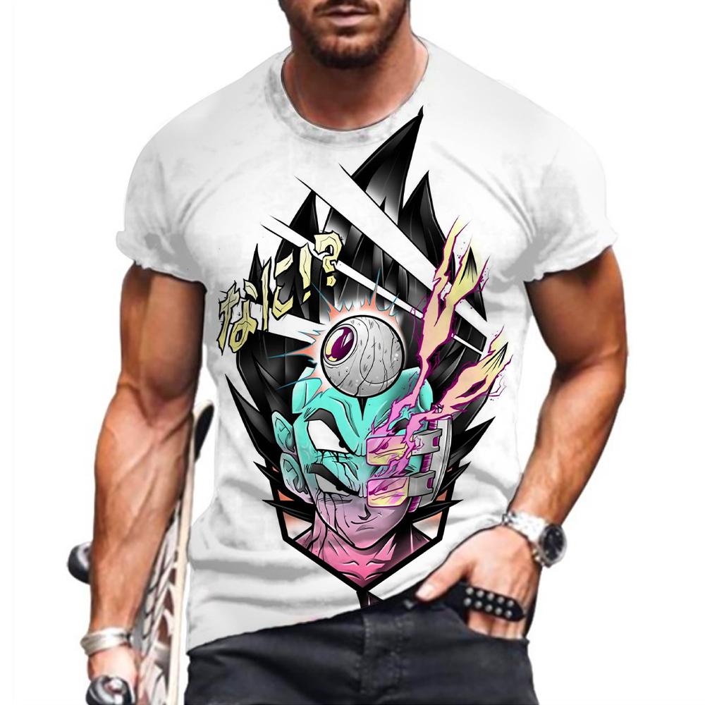 Letní pánské tričko 3D tisk Anime Oblečení Trend Topy Nadměrná trička Y2k Dětské nové Krátký rukáv Móda Krátký rukáv