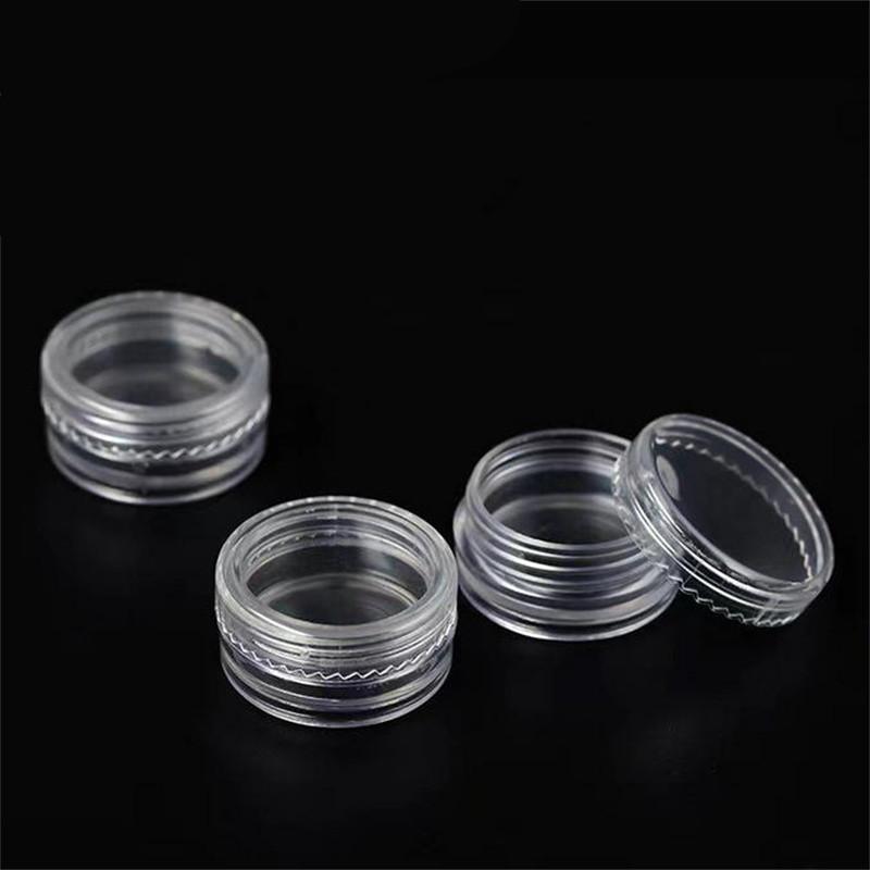 5/50pcs 5g Sample Clear Cream Jar Mini Cosmetic Bottles Containers Transparent Pot For Nail Arts Small Clear Can Tin For Balm