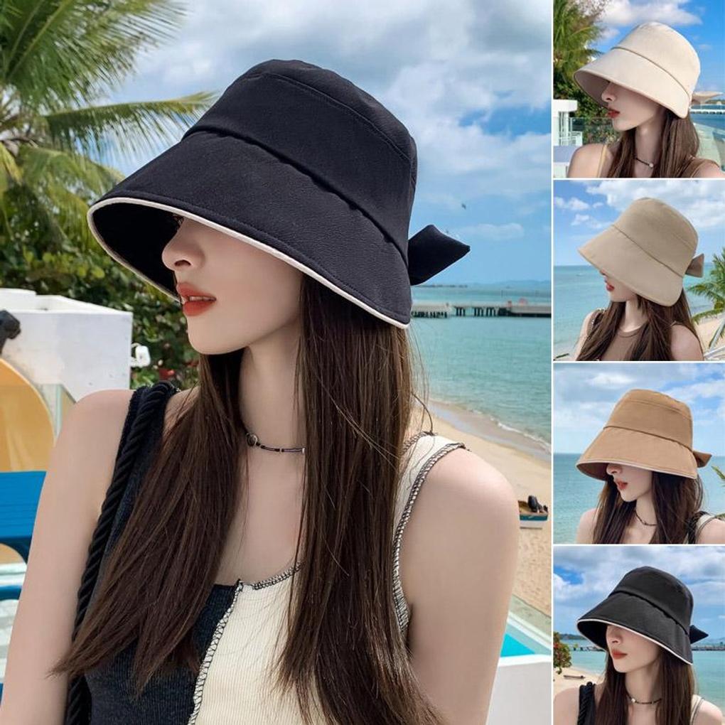 Women's Fashion Daily Trend Lightweight Bucket Hat with Back Ribbon