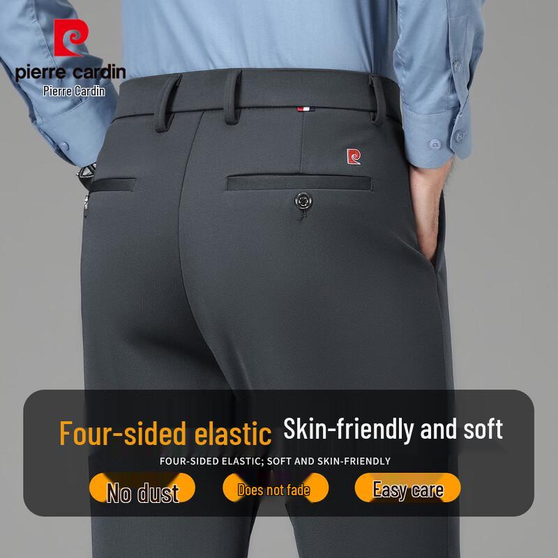 Pierre Cardin Men's Four-Way Stretch Straight-Leg Casual Trousers