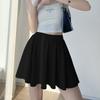 Women Summer Sexy Fashion Loose Ice Silk Mini Skirt High Waist Slim Fit Pleated A-Line Skirt Solid Color Skirt Club Wear