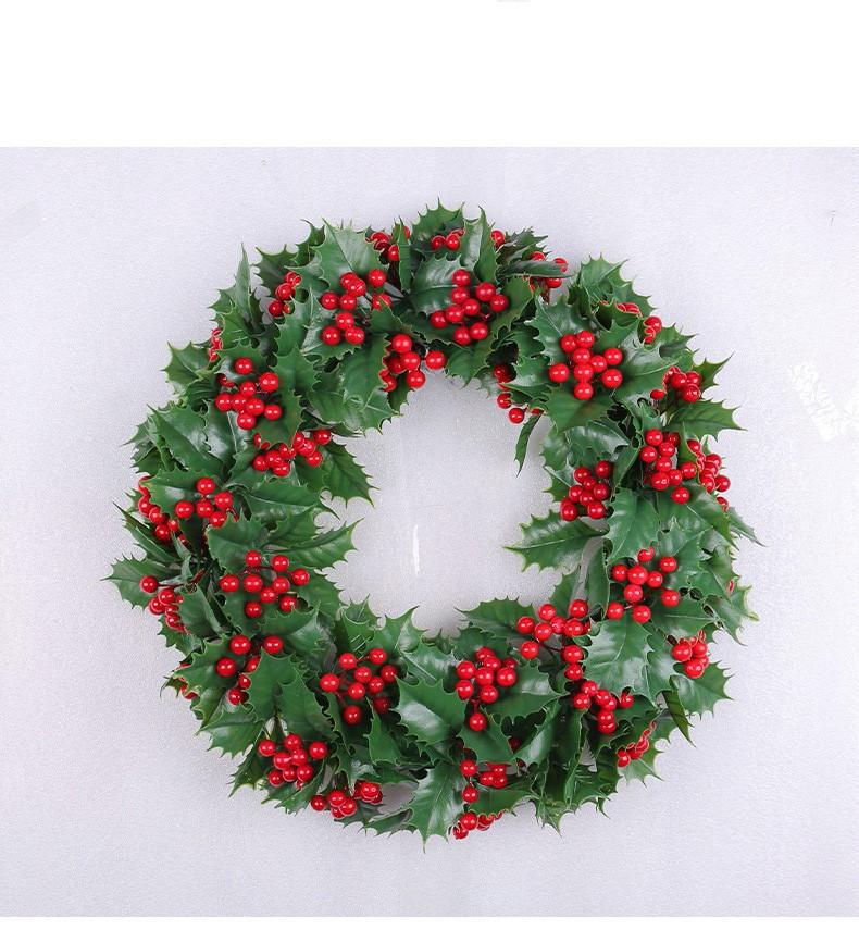 Christmas Red Fruit Decoration Wreath Simulation Berry Decoration Christmas Vine Circle Window Layout Wall Hanging Wreath