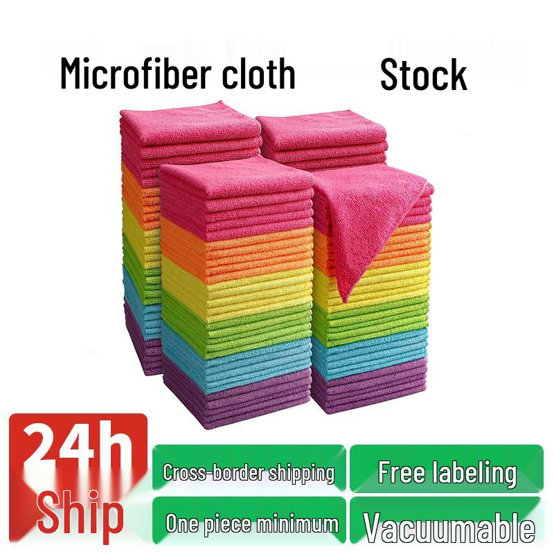 Lint-Free Microfiber Dishcloth: Absorbent Kitchen, Table & Car Cleaning Towel with Scouring Pad