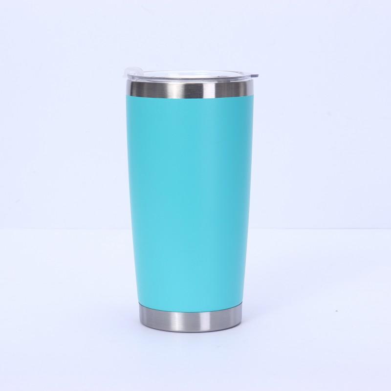 20oz Vacuum Insulated Stainless Steel Travel Mug Car Outdoor Use Leakproof Portable Thermos Cup With Plastic Lid