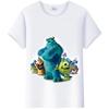 Μόδα Unisex Monsters, Inc. Μπλουζάκι Λευκό Μπλουζάκι Κοντομάνικα Τοπς James -P- Sullivan Αστεία T-Shirts με Γραφικά Mr.Q