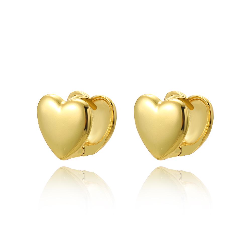 Stylish Double-Sided Heart Earrings Ear Cuffs - Non-Fading Copper Jewelry for Women