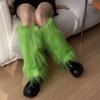 Harajuku Punk Fuzzy Leg Warmers for Women Soft Thickened Plush Boot Cuffs Covers for Winter Fashion and Costume Parties