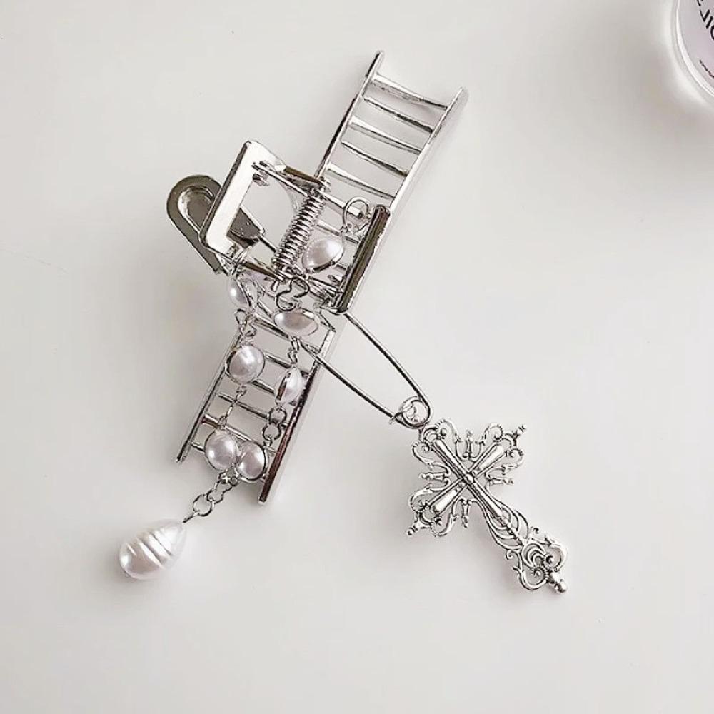 

Вінтажна перлова ланцюгова шпилька для волосся Ювелірні вироби Підвіска-хрестик Крабова кліпса Затискач-краб Набір Аксесуар для укладання волосся