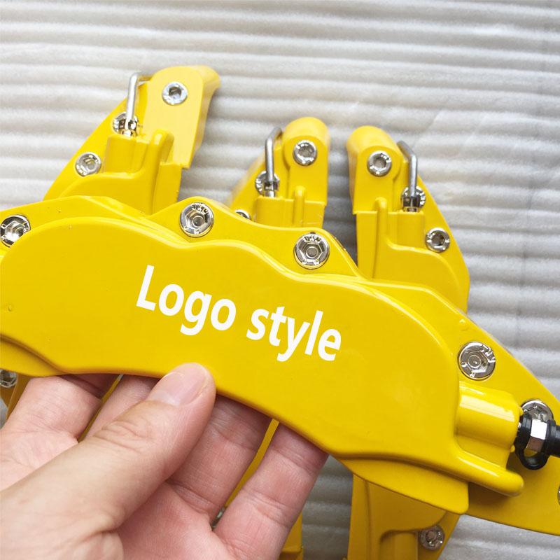 KUNBABY 4 oder 2 Stück Rote Blaue Gelbe Metall Bremssattelabdeckung mit Aufkleber Vorne Hinten Für Alle Automodelle