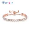 Bestone Luxury 18K Gold Plated Geometric Crystal Bracelet Personality Sparkling Cubic Zircon Tennis Chain Bangle Bracelet