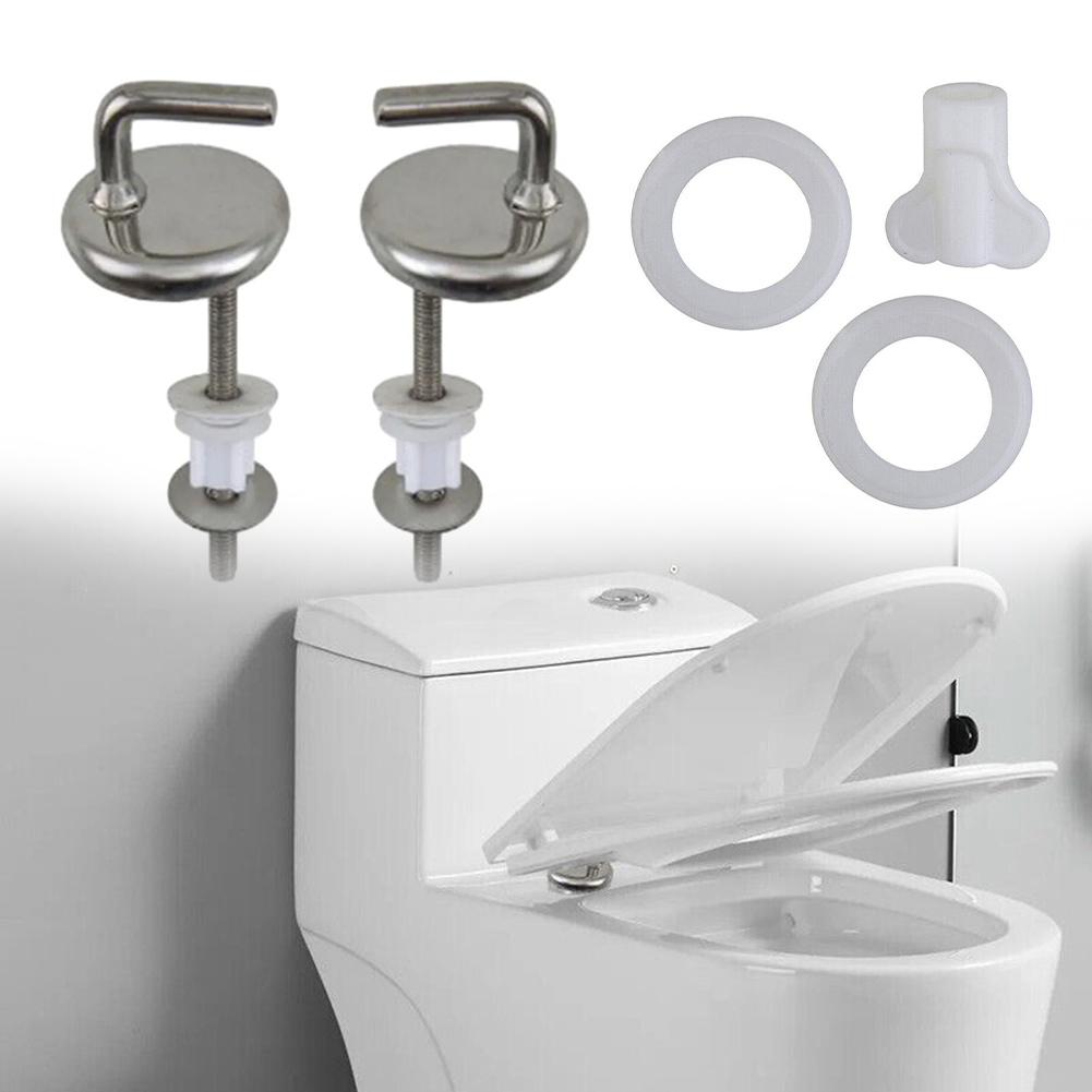 2Pcs Toilet Seat Hinge Adjustable Knob Toilet For Seat Hinge Toilet Seat Fix Fitting Stainless Steel With Mounting Accessory