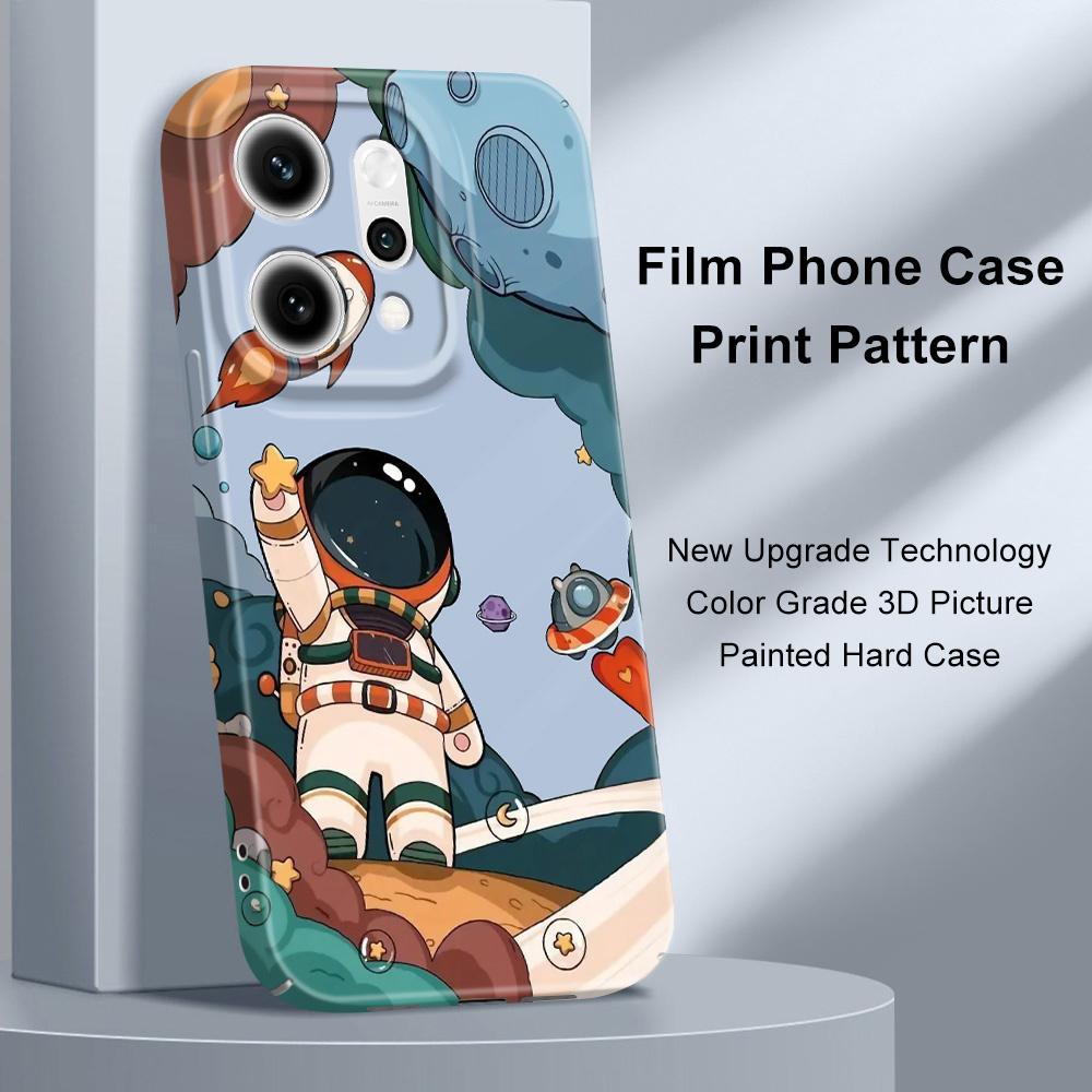 Flying Astronaut Phone Case For OPPO Reno 14 14F 13 13F 12 12F 11 11F 10 8 8Z 8T 7 7Z Pro 4G 5G Film Hard Cover