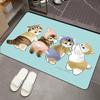 2pcs Cartoon Cat Diatom Mud Floor Mat Bathroom Water Absorption Quick Drying Easy Cleaning Foot Pad Non-slip Mat