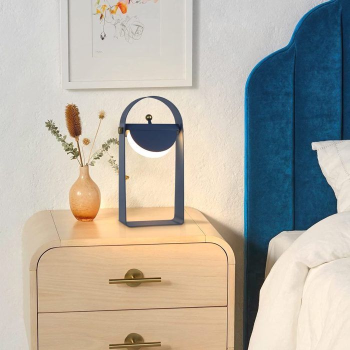Lampe de table - NETTLIFE - Modèle Moderne - Sans fil (batterie) - Bleu - LED 3000K dimmable
