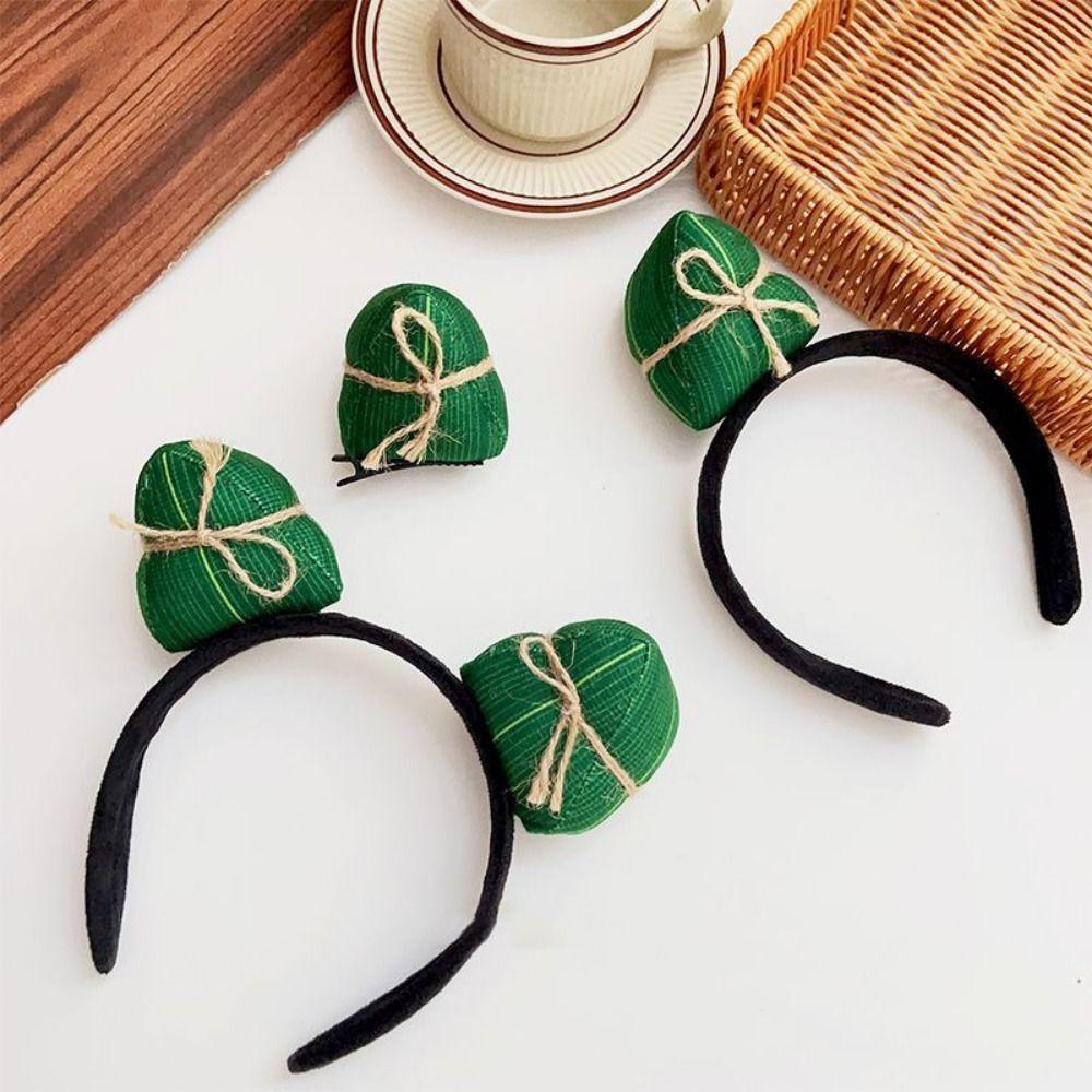 

3D Zongzi Hairhoop Dragon Boat Festival Double Zongzi Hair Band Cute Hair Barrettes Adult
