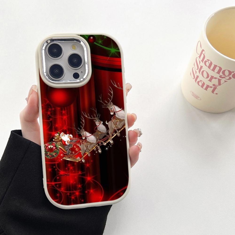 N105 рождественские и новогодние художественные мягкие чехлы для телефонов Samsung S24 — фото 12