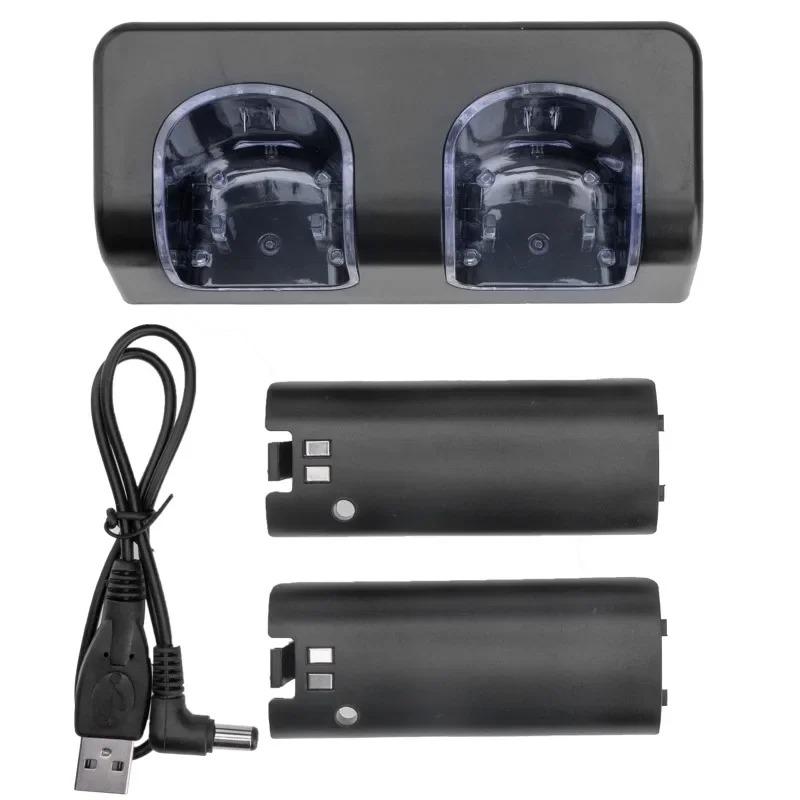2-in-1 Charging Station Dock Stand +2800mAh Rechargeable Battery for Wii Gamepad Remote Controller Charger Dock Station