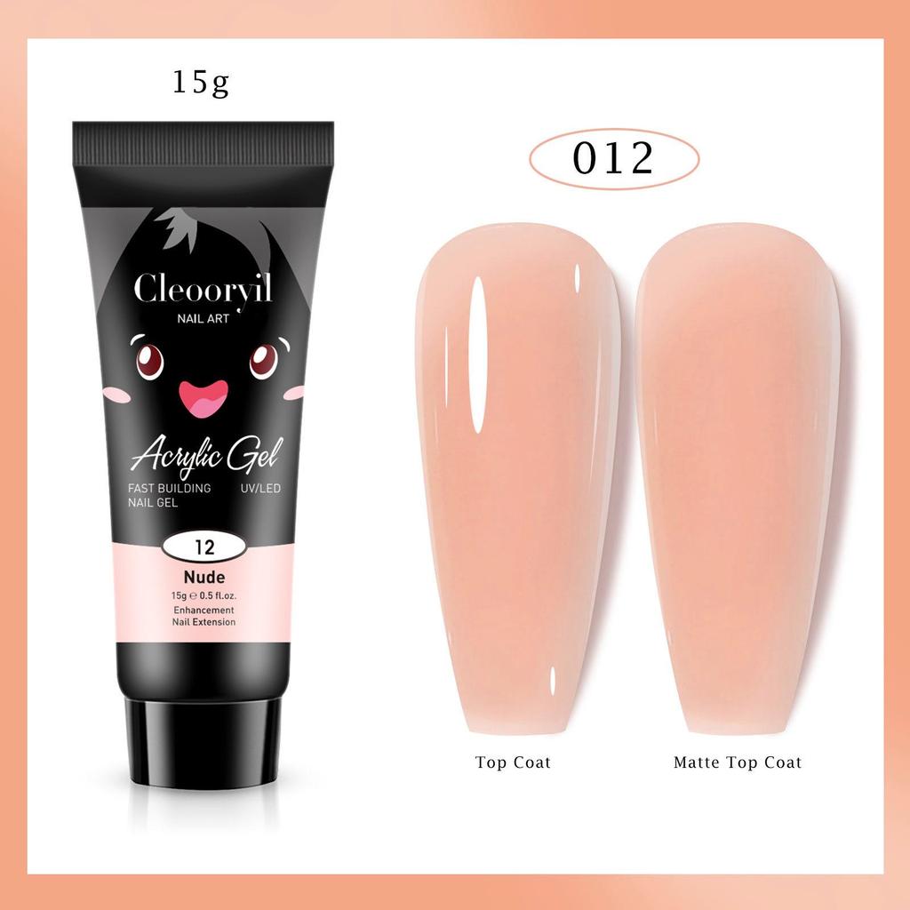 Gel Sólido UV para Extensión de Uñas, 15ml - Gel Cristal Rápido para Aplicación Rápida