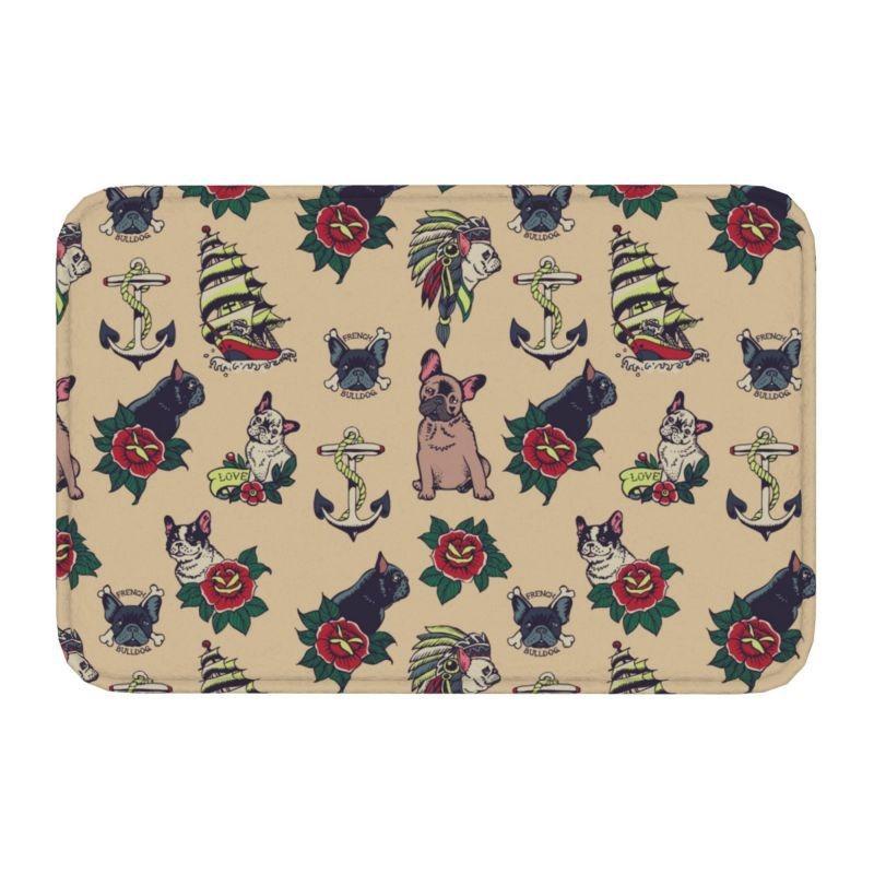 

Colorful Puppy Flower Carpet for Living Room Bedroom and Home Decoration - Cartoon Dog Print Pattern Anti Slip Carpet 40x60cm