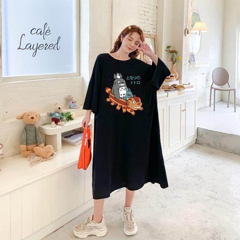 

Женское платье-футболка с коротким рукавом, летнее повседневное свободное платье выше колена 2XL чёрный