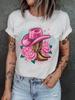 Western Cowboy Hat Boot Style Unisexs TShirt Fashionable Casual Short Sleeved Daily Street Round Neck T Shirts Unisex Clothes