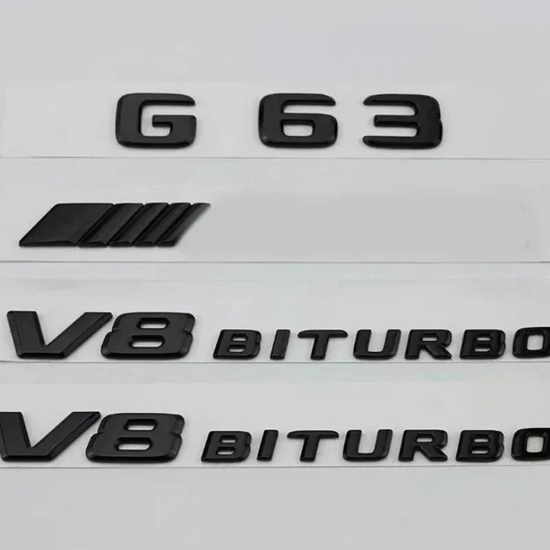 3D ABS Black Car Rear Trunk Badge Letters Logo G63 G65 G500 G550 V12 V8 BITURBO Emblem For Mercedes Benz W463 W464 Accessories