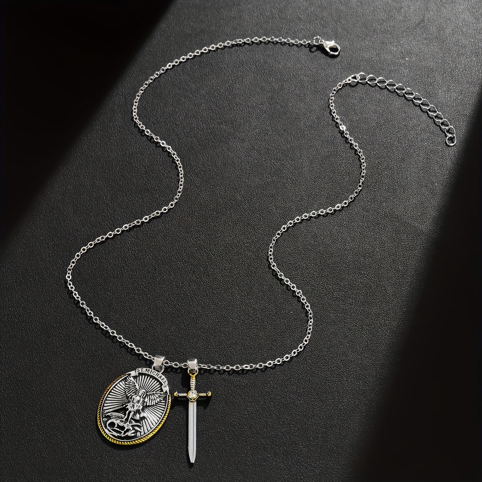 Knight Shield Necklace Pendant 60CM(Necklace Long)