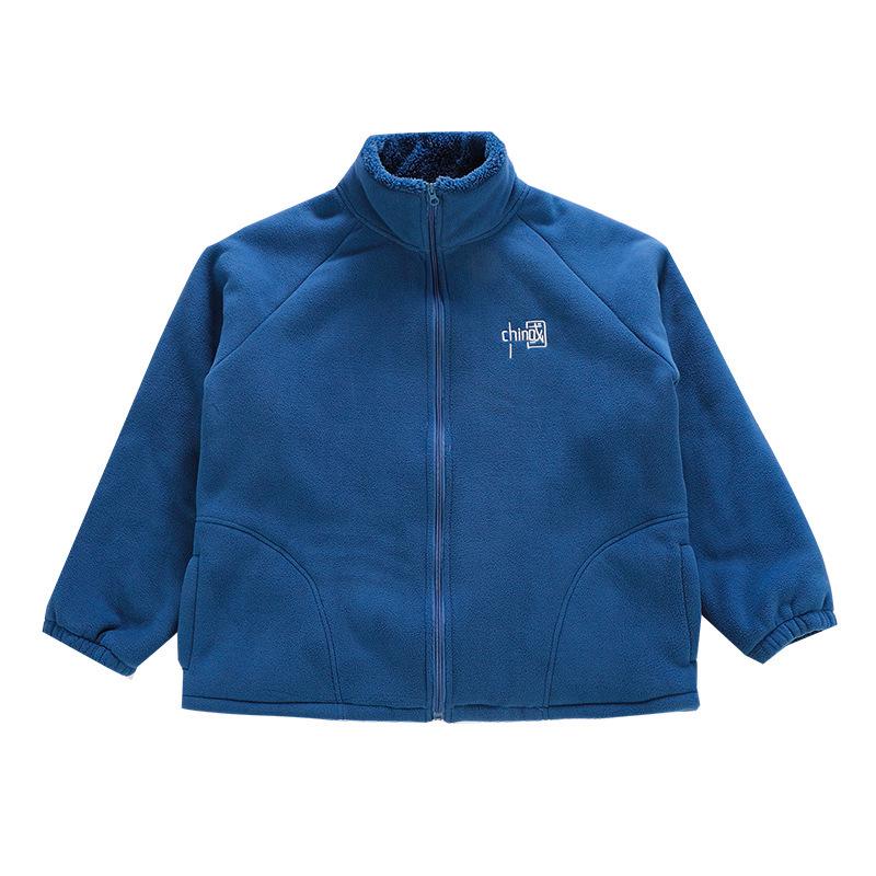 Fat Boy's Warm Fleece-Lined Jacket for Kids & Teens - Loose Fit, Plus Sizes, Medium to Large, Stylish Autumn/Winter Cardigan