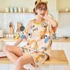 GMXIA Cute Panda Pajamas for Women In Summer, Short Sleeves and Shorts, Large-sized and Thin Summer Casual Home Wear Set
