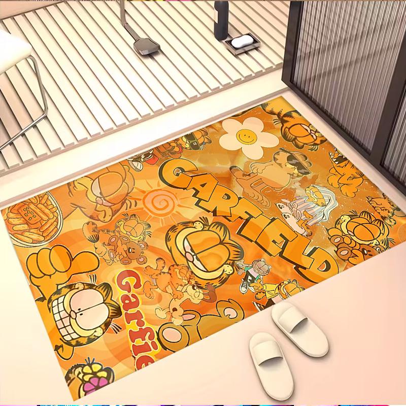 Garfield Print Rug, Washable Floor Carpet, For Entryway Dorm Laundry Room Office Study, Home Decor Birthday Christmas Gift