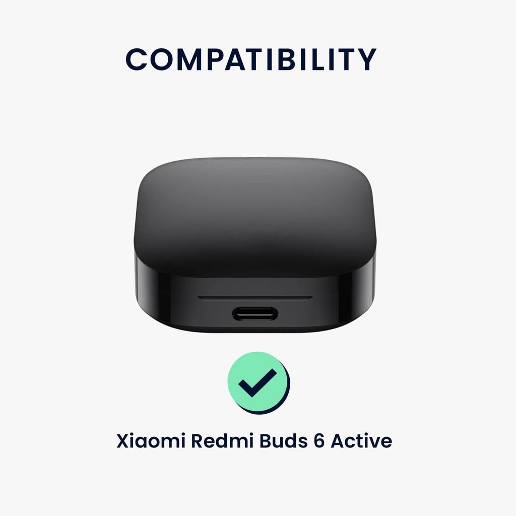 Kwmobile Earphone Case for Xiaomi Redmi Buds 6 Active Wireless Light Blue - Earphones, Silicone, Drop-Resistant,