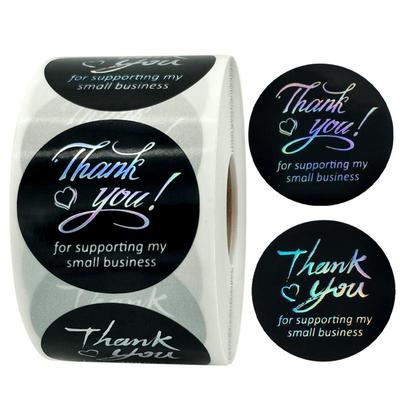 500Pcs/roll Thank You Sealing Sticker Self-adhesive Circle Label Colorful Stickers 3.8cm