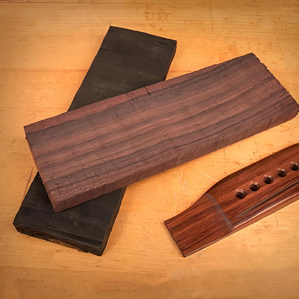 Guitar Bridge Wood DIY Instrument Handle Wood Wear Resist Black Ebony Wood Guitar Bridge Guitar Accessories Raw Materials