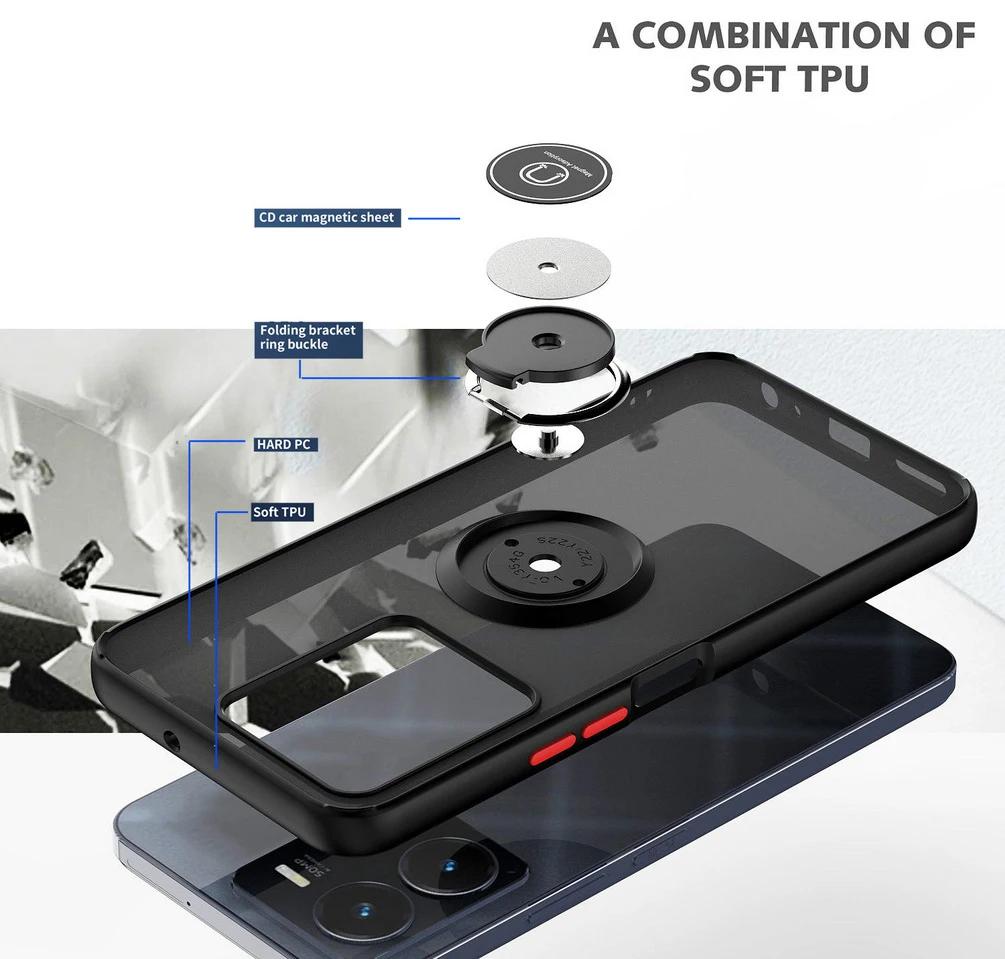 Shockproof Armor Matte Case For Motorola E20 G PLAY Stylus ACE Pure 2021 2022 2023 2024 5G 4G  Magnetic Holder Ring Stand Cover