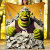 1pc Shrek1 Theme Blanket - Digital Print, Polyester, Cozy for All Seasons, Perfect for Outdoor, Camping, and Travel