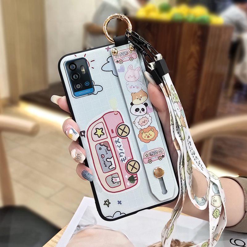Durable Anti-dust Phone Case For ZTE Blade A71/Optus X Swift 5G Cute Kickstand Phone Holder Soft case Lanyard Anti-knock