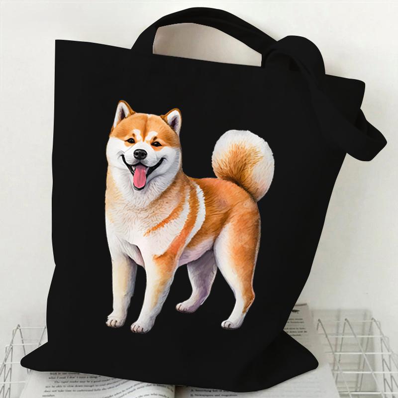 

Женские сумки Сиба-ину Корги Пудель Бигль Животное Собака Серия Холщовая сумка-тоут Модная забавная сумка для любителей собак Подарок для дам